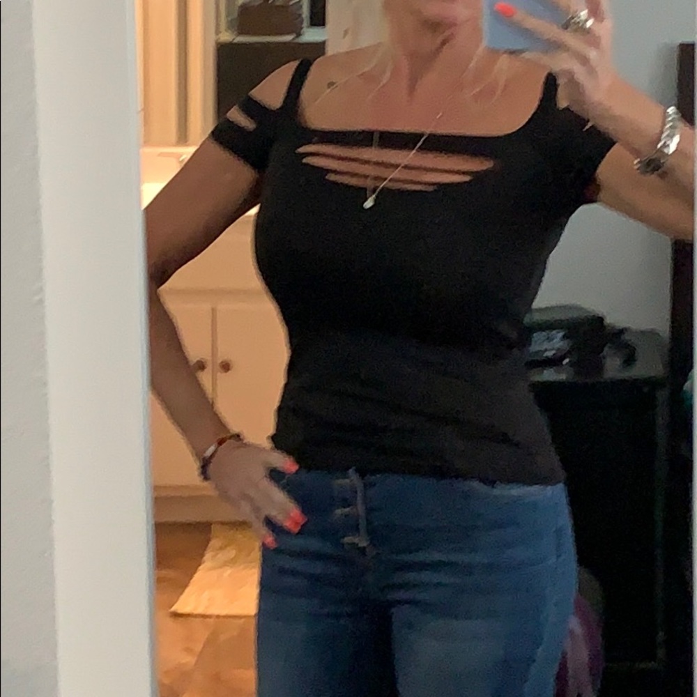 Black cut out top